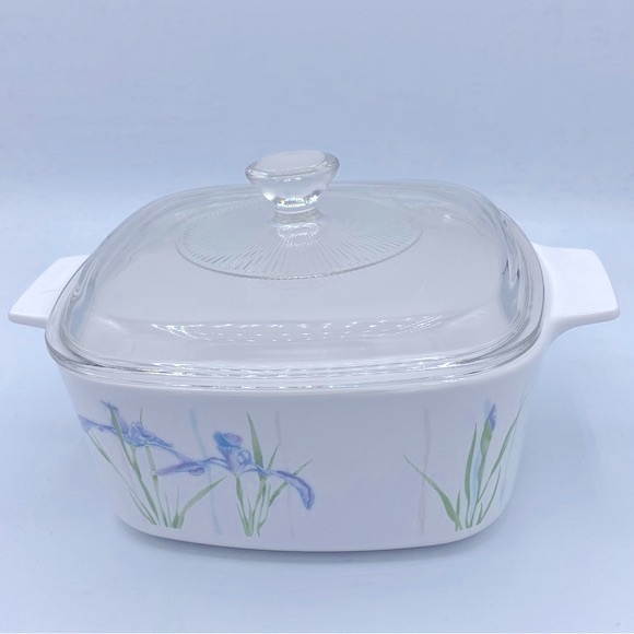 Vintage Corning Ware 1.5L Casserole Dish W/Lid “Shadow Iris” Pattern A-1 5-R 23 - Picture 6 of 10